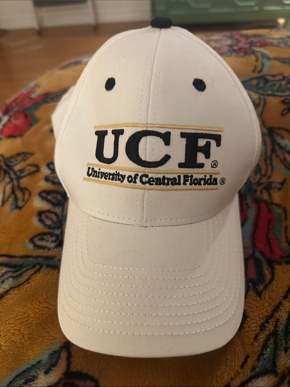 The Game White UCF Knights Snapback Cap with Black & Gold Logo